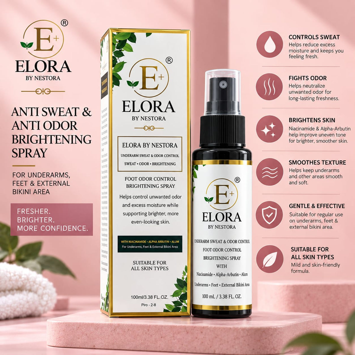 Elora by Nestora Anti sweat & Anti odor spray