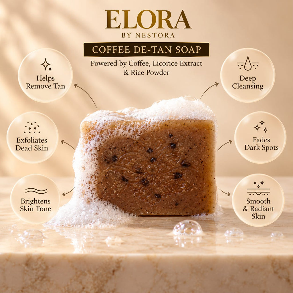 Elora by Nestora Coffee De Tan & Brightening Soap